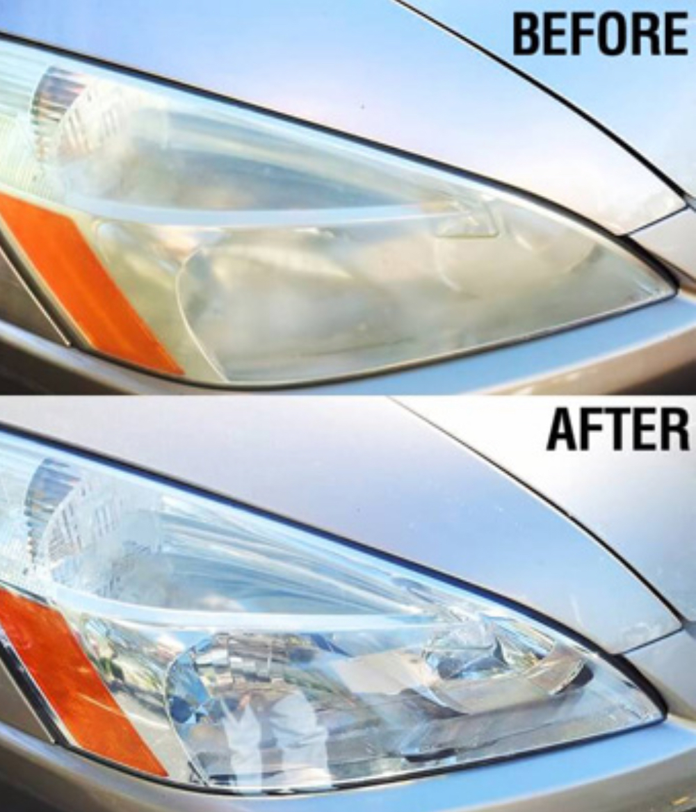 Headlight restoration before and after